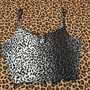 Romwe Leopard Print Crop Tank Top *Size Large*